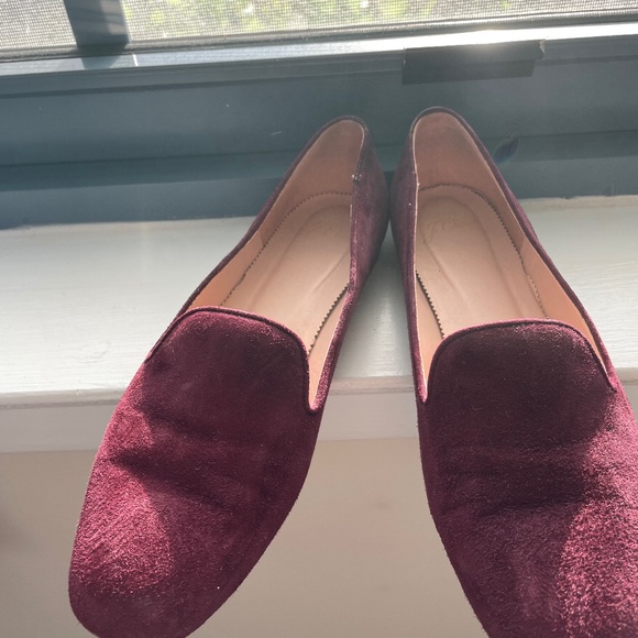 J. Crew Vintage Burgundy Suede Smoking Slippers